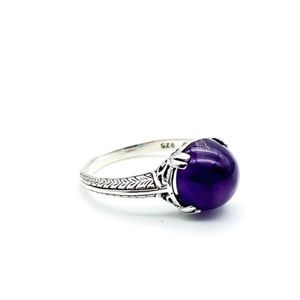 Art Deco Sterling Silver Pools Of Light Amethyst Ring Size 6